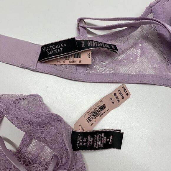 🔥VICTORIA SECRET BRA Very Sexy Set 2pc PUSH-UP SZ32D /M open back cheekini - Picture 10 of 12